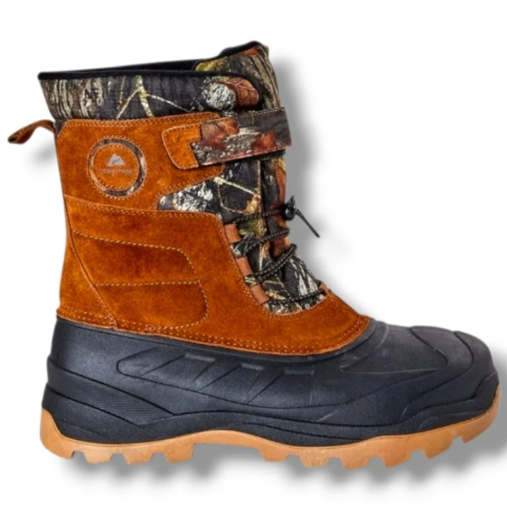 NWT Ozark Trail Mossy Oak Men's Pac Snow Boots w/ 3M Thinsulate & Suede Size 10